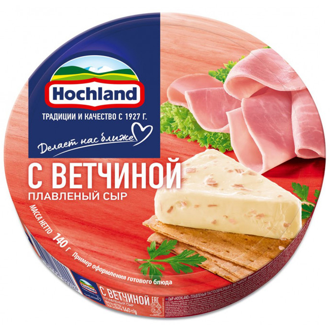 Сыр плавленый с ветчиной (сегменты) 140 г Hochland