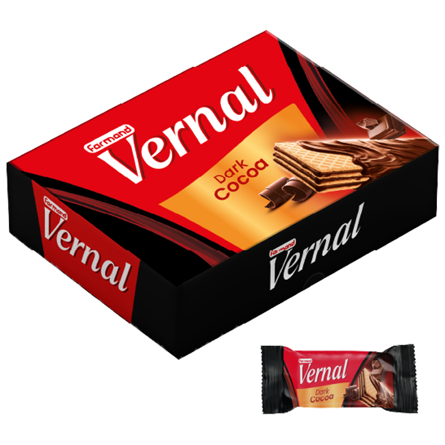 Вафли "Вернал" с шоколадно-кремовой начинкой покрытые тёмным шоколадом 300 г
