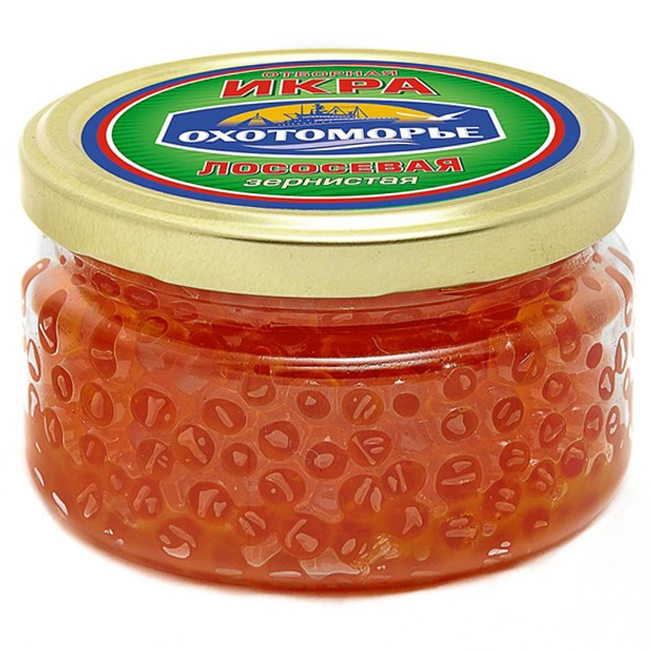 Икра красная лососевая (кета) 200 г ОХОТОМОРЬЕ