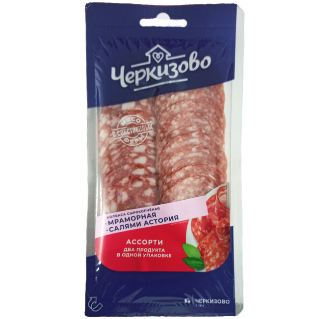 Ассорти колбас Мраморная и Астория (нарезка) 85 г Черкизово