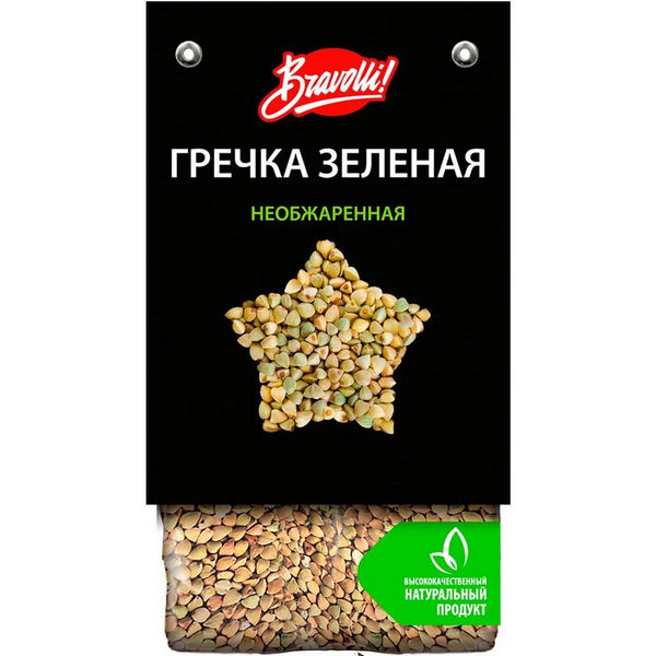 Гречка зеленая 350 г Bravolli