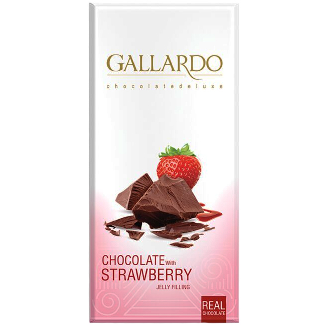 Молочный шоколад с клубничной начинкой GALLARDO 80 г FARMAND