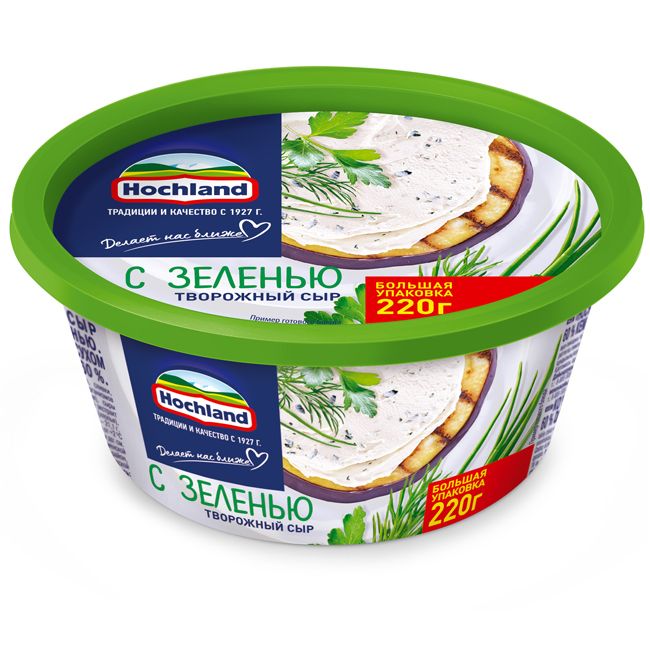 Сыр творожный с зеленью 220 г (срок годн.05.06) Hochland