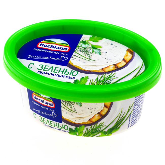 Сыр творожный с зеленью 140 г (срок годн.01.06) Hochland