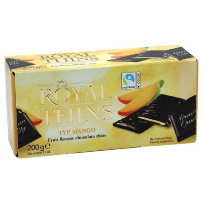 Набор тёмного шоколада Royal Thins с начинкой со вкусом манго 200 г Halloren