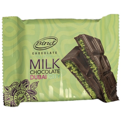 Молочный шоколад "Дубай" с фисташковой начинкой и тестом кадаиф 60 г BIND