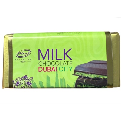 Молочный шоколад "Дубай" с фисташковой начинкой и тестом кадаиф 200 г BIND