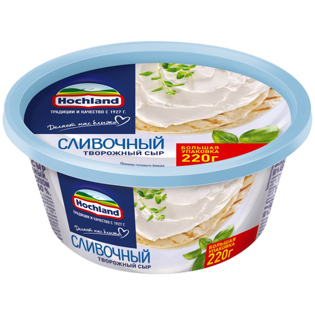 Сыр творожный Сливочный 220 г Hochland