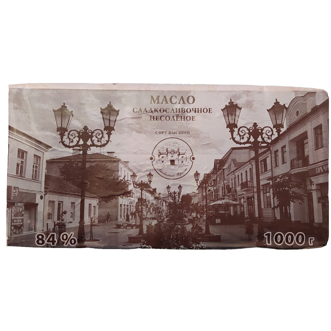 Масло сладкосливочное 84% "Любимый Брест" 1000 г Лунинецкое