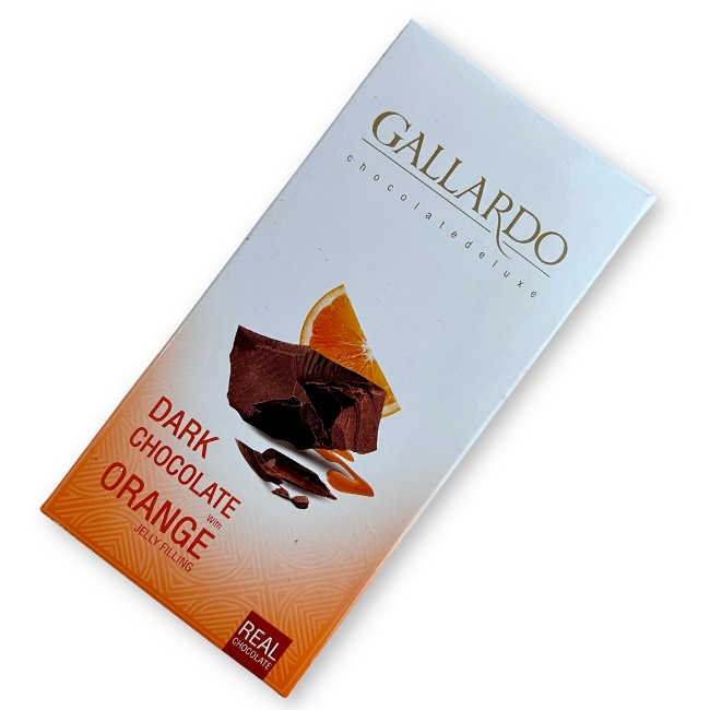 Горький шоколад с апельсиновой начинкой GALLARDO 80 г FARMAND