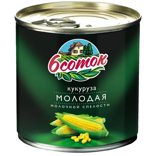 Кукуруза молодая 340 г 6соток