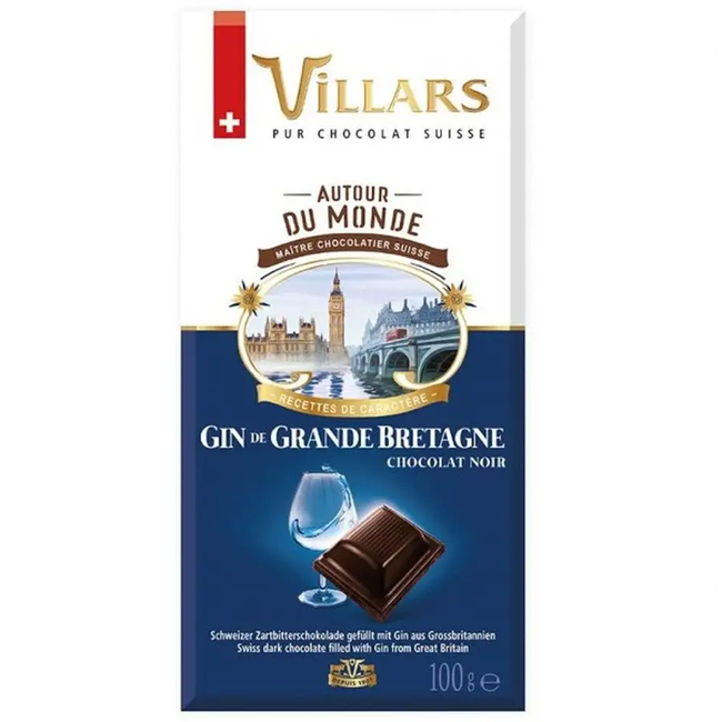 Темный шоколад с Британским джином 100 г Villars