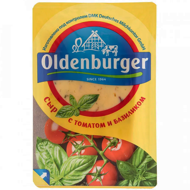Сыр с томатом и базиликом (нарезка) 125 г Oldenburger