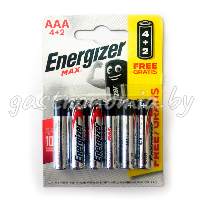 Батарейки алкалиновые MAX AAA Energizer 4+2 шт