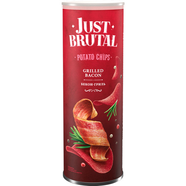 Чипсы картофельные со вкусом бекона-гриль 100 г JUST BRUTAL