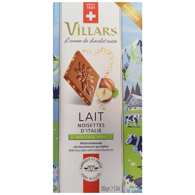 Молочный шоколад с дробленым фундуком 100 г Villars