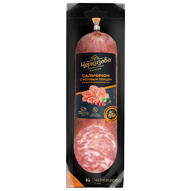 Колбаса сырокопчёная Сальчичон с розовым перцем (весовая) Черкизово