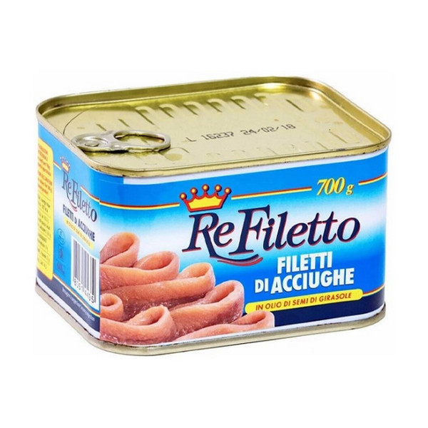 Анчоуса филе в подсолнечном масле 700 г Re Filetto