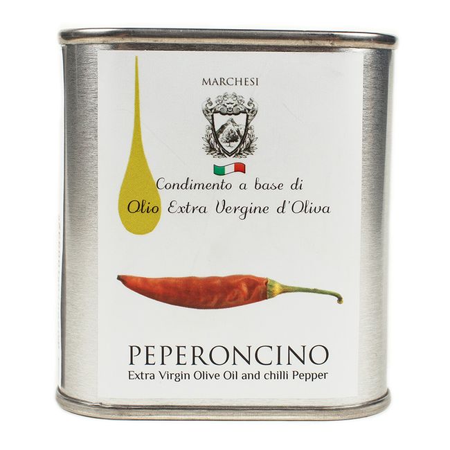 Масло оливковое с чилийским перцем (в жестяной банке) 150 мл Marchesi