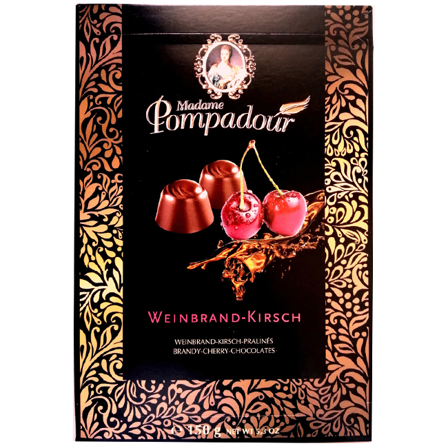 Набор шоколадных конфет Weinbrand-kirchen с вишней и бренди 150г Madam Pompadour