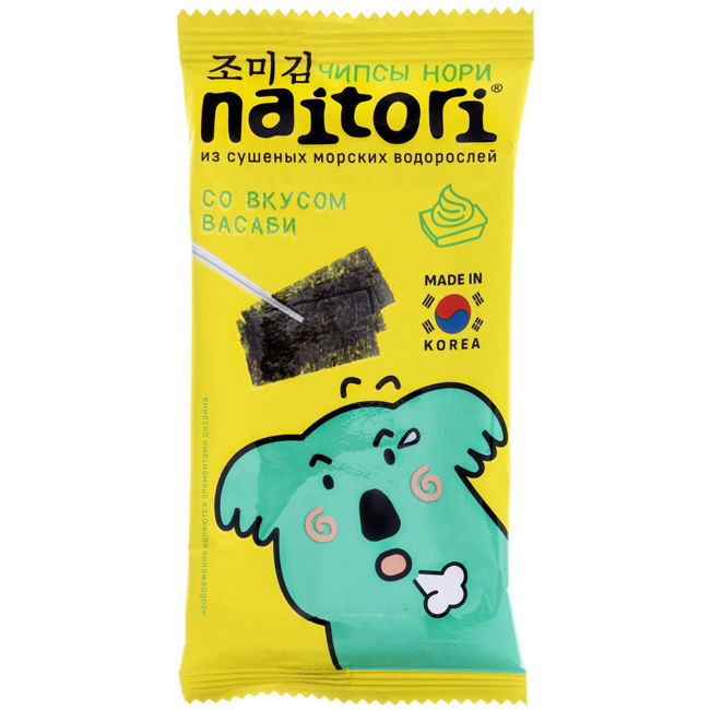 Чипсы нори со вкусом васаби 3 г NAITORI