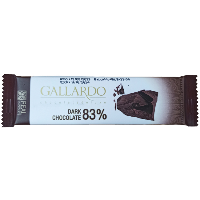 Горький шоколад 83% GALLARDO 23 г FARMAND