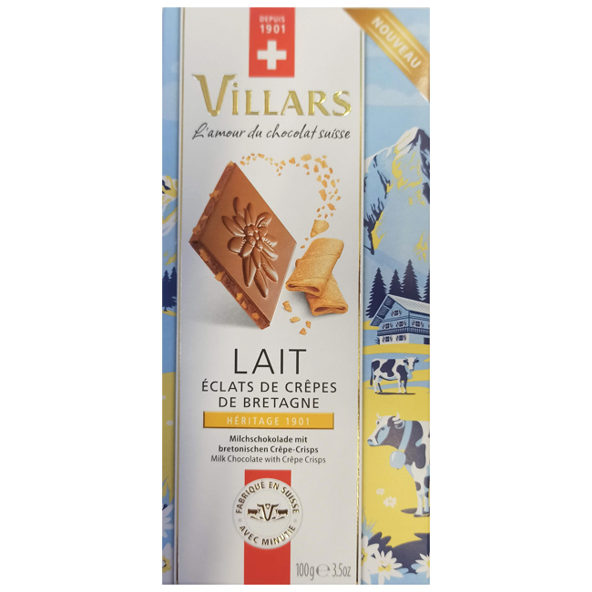 Молочный шоколад с хрустящей вафельной крошкой 100 г Villars