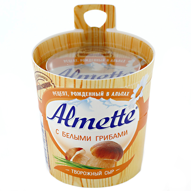 Сыр творожный с белыми грибами 150 г(срок годн.05.11)  Almette