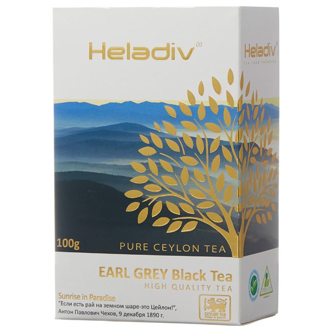 Чай черный с бергамотом "EARL GREY" (крупнолистовой) 100 г Heladiv