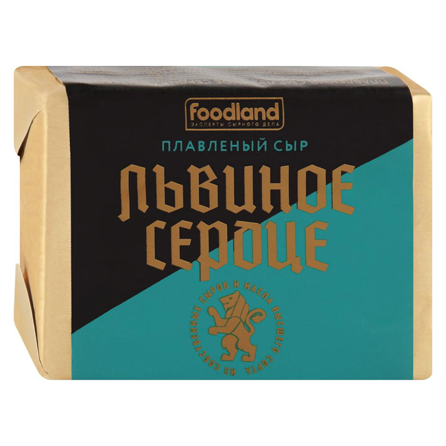 Сыр плавленый Львиное сердце (брусок) 90 г Foodland