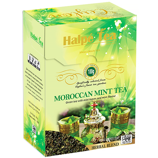 Чай зеленый со вкусом перечной мяты 100 г Halpe Tea