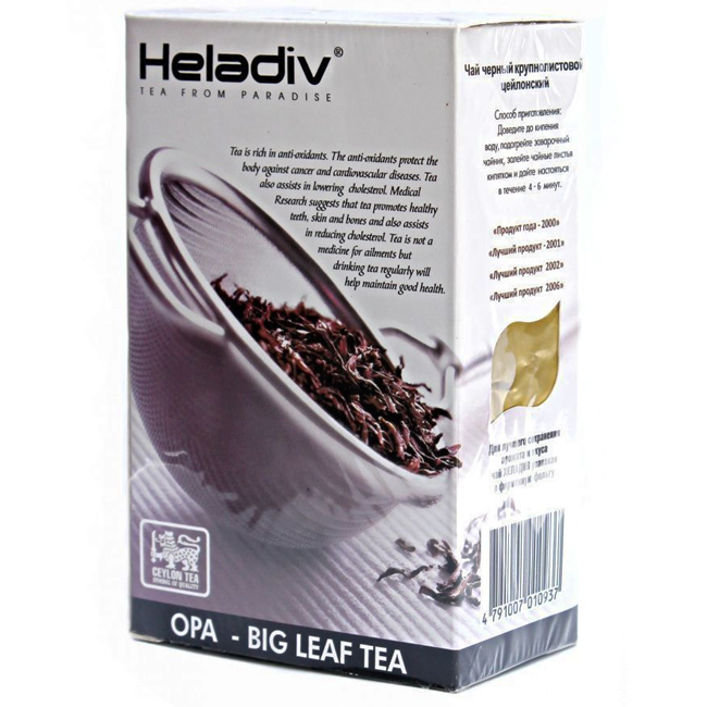 Чай черный байховый "OPA" (крупнолистовой) 100 г Heladiv