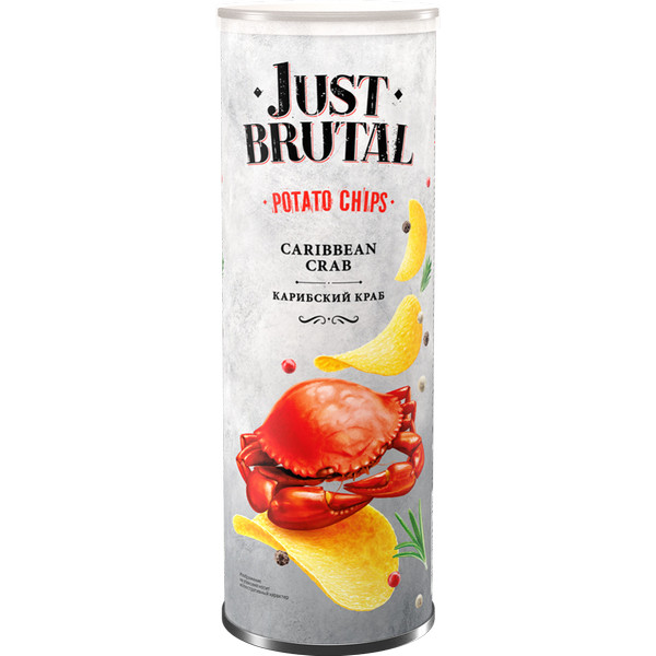 Чипсы картофельные со вкусом карибского краба 100 г JUST BRUTAL