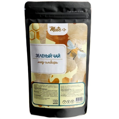 Зелёный чай с имбирем и мёдом 100 г Mute Зелёный чай с имбирем и мёдом 100 г Mute