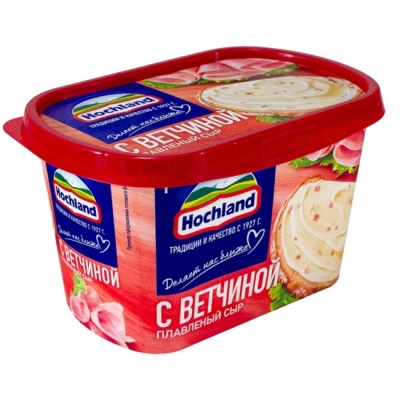 Сыр плавленый с ветчиной (ванночка) 400 г(срок годн.01.02.26) Hochland