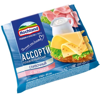 Сыр плавленый Ассорти (сливочный, ветчина) 150 г Hochland Сыр плавленый Ассорти (сливочный, ветчина) 150 г Hochland