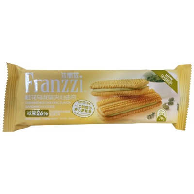 Печенье-сэндвич песочное со вкусом чая Улун Османтус 70 г Franzzi