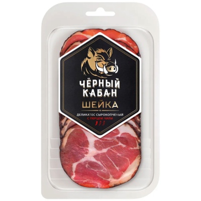 Шейка с перцем чили сырокопчёная (нарезка) 95 г(срок годн.07.12) Чёрный кабан