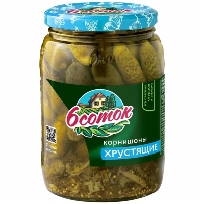 Корнишоны хрустящие 680 г 6соток