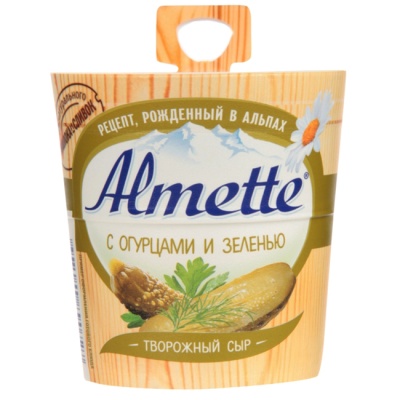 Сыр творожный с огурцами и зеленью 150 г   Almette