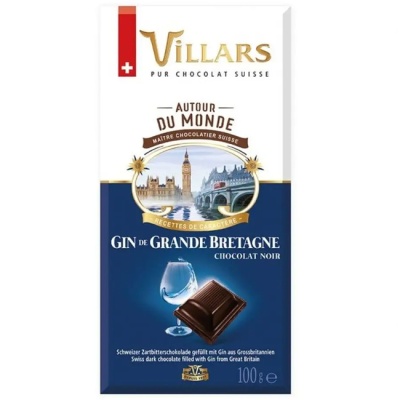 Темный шоколад с Британским джином 100 г Villars