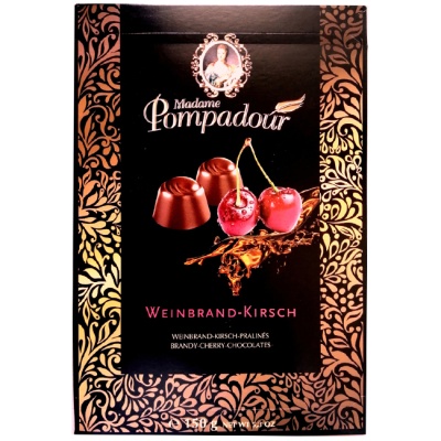Набор шоколадных конфет Weinbrand-kirchen с вишней и бренди 150г Madam Pompadour