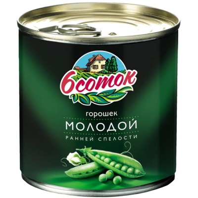 Горошек молодой 400 г 6соток