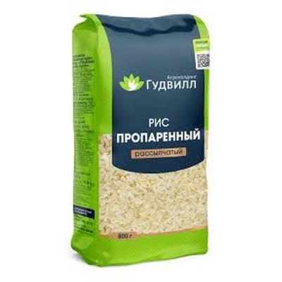 Рис пропаренный рассыпчатый 800 г Гудвилл