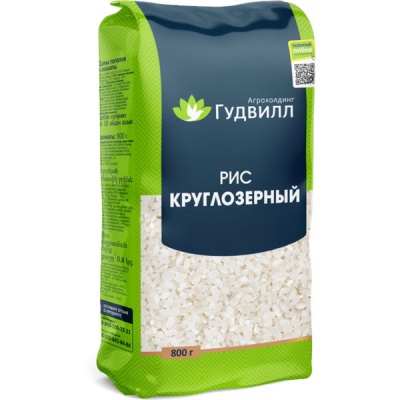 Рис круглозерный для плова 800 г Гудвилл