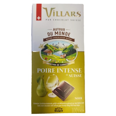 Тёмный шоколад с грушевым бренди 100 г Villars