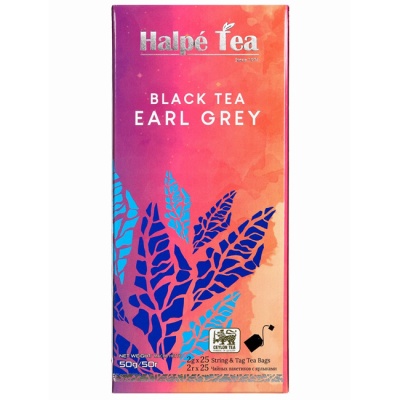 Чай черный байховый "Эрл Грей" (пакетированный) 25 х 2 г Halpe Tea Чай черный байховый "Эрл Грей" (пакетированный) 25 х 2 г Halpe Tea