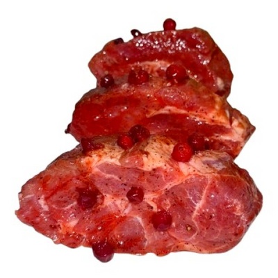 Стейк из свиной шеи в брусничном маринаде (весовой) охлажденный