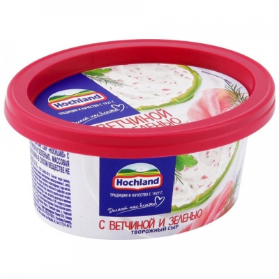 Сыр творожный с ветчиной и зеленью 140 г  Hochland