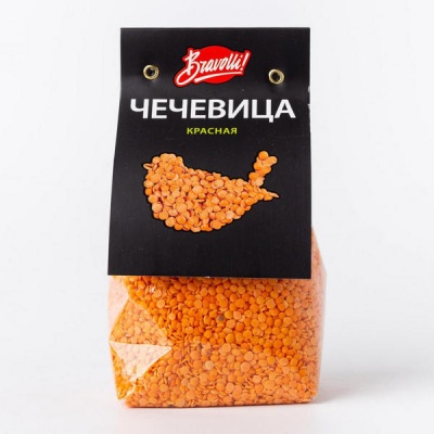 Чечевица красная 350 г Bravolli